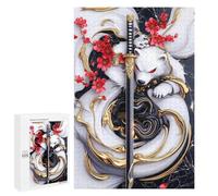 Puzzles pour Adolescents 1000 PCS Puzzles pour Adultes White Bear Samurai Polar Jeu De Réflexion Amusant Et Humoristique pour Stimuler Le Cerveau 1000 PCS