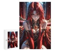 Puzzles pour Adolescents 1000 PCS Puzzles Red Hair Anime Girl Puzzle Jeu Manuel Décoration Murale Idéal comme Cadeau pour Toute La Famille 1000 PCS