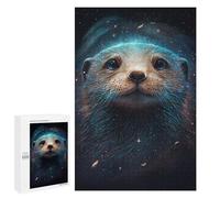Puzzles pour Adolescents 1000 PCS Puzzles Space Otter Greeting Card Puzzle Jeu Manuel Décoration Murale Idéal comme Cadeau pour Toute La Famille 1000 PCS