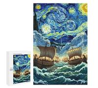 Puzzles pour Adolescents 1000 PCS Puzzles Starry Night Sea Battle Puzzle Jeu Manuel Décoration Murale Idéal comme Cadeau pour Toute La Famille 1000 PCS