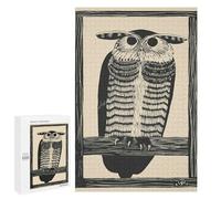 Puzzles pour Adolescents 1000 PCS Puzzles Vintage Linocut Owl Puzzle Jeu Manuel Décoration Murale Idéal comme Cadeau pour Toute La Famille 1000 PCS