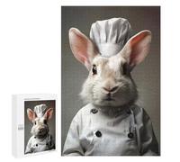 Puzzles pour Adolescents 1000 PCS Rabbit Chef Portrait Puzzles, Jeux Amusants, Assemblage De Motifs, Cadeaux Uniques d'anniversaire Et De Noël 1000 PCS