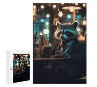 Puzzles pour Adolescents 1000 PCS Raccoon and A Cuppa Tea Puzzles pour Adultes, Jeux en Famille, Décoration Intérieure, Cadeaux De Noël Et d'anniversaire 1000 PCS