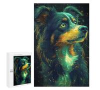 Puzzles pour Adolescents 1000 PCS Radiant Border Collie Portrait Puzzles pour Adultes - Jeu Manuel Anti-Stress - Cadeaux Uniques pour Anniversaire Et Noël 1000 PCS