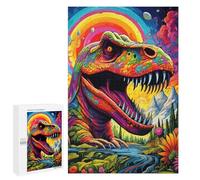 Puzzles pour Adolescents 1000 PCS Rainbow Dinosaur Fantasy Scene Puzzles pour Adultes Jeu De Réflexion Décoration Intérieure Activités Amusantes À La Maison 1000 PCS