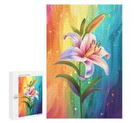 Puzzles pour Adolescents 1000 PCS Rainbow Lily Flower Art Print Puzzles pour Adolescents Améliorent La Mémoire Difficiles À Compléter Jeux Stimulants 1000 PCS