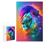 Puzzles pour Adolescents 1000 PCS Rainbow Lion Galaxy Art Print Puzzles Jeux De Détente Décoration Parfaite Cadeaux Uniques d'anniversaire Et De Noël 1000 PCS