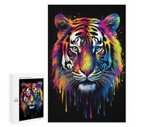 Puzzles pour Adolescents 1000 PCS Rainbow Tiger Puzzles pour Adolescents, Jouets Anti-Stress, Décoration Murale, Cadeaux d'anniversaire Et De Noël Uniques 1000 PCS