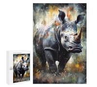 Puzzles pour Adolescents 1000 PCS Rhino Watercolors Casse-têtes pour Adultes Jeu De Réflexion Assemblage De Motifs Interaction Parent-Enfant 1000 PCS