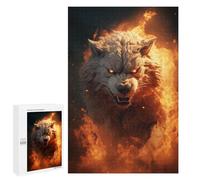 Puzzles pour Adolescents 1000 PCS Running Wolf Evil Fire Puzzles pour Adolescents, Jouets À Faire Soi-même, Activités Amusantes À La Maison pour Passer Le Temps, 1000 PCS