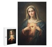 Puzzles pour Adolescents 1000 PCS Sacred Heart Virgin Mary Painting -1 Puzzles pour Adultes Assemblage De Modèles De Puzzles Défi À Réaliser Soirée Jeux Et Divertissement en Famille 1000 PCS