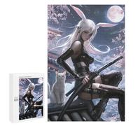Puzzles pour Adolescents 1000 PCS Samurai Bunny with Katana and Cat Puzzles pour Adolescents Améliorent La Mémoire Difficiles À Compléter Jeux Stimulants 1000 PCS