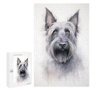 Puzzles pour Adolescents 1000 PCS Scottish Terrier Painting Puzzles pour Adolescents Jeux Relaxants Assemblage De Motifs Cadeaux Uniques d'anniversaire Et De Noël 1000 PCS