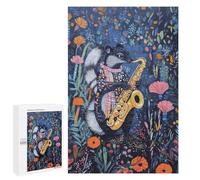 Puzzles pour Adolescents 1000 PCS Skunk Playing Saxophone Puzzles pour Adultes, Jouets Anti-Stress, Activités Amusantes À Faire À La Maison, 1000 PCS