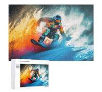 Puzzles pour Adolescents 1000 PCS Snowboarder in Action Bold Colors Puzzle Anti-Stress, Jouet Idéal pour Une Décoration Amusante À La Maison, 1000 PCS