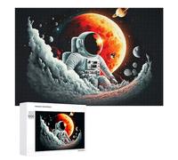 Puzzles pour Adolescents 1000 PCS Space Astronaut on Moon Puzzles pour Adolescents Jeux Relaxants Assemblage De Motifs Cadeaux Uniques d'anniversaire Et De Noël 1000 PCS