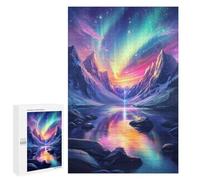 Puzzles pour Adolescents 1000 PCS Space Aurora Borealis Mountain Puzzle pour Adultes Jeux Relaxants Décoration Murale pour Les Joueurs 1000 PCS