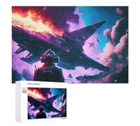 Puzzles pour Adolescents 1000 PCS Space Battle Burning Ship Puzzles pour Adultes Jeux Relaxants Découpe De Précision Jeu Stimulant Cadeaux 1000 PCS