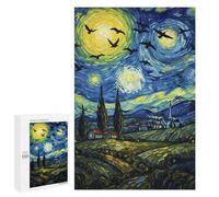 Puzzles pour Adolescents 1000 PCS Starry Night with Birds Puzzles pour Adultes, Jouets Anti-Stress, Activités Amusantes À Faire À La Maison, 1000 PCS