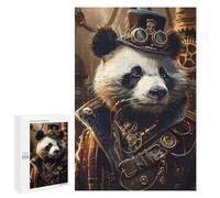 Puzzles pour Adolescents 1000 PCS Steampunk Panda Animal Puzzles pour Adultes Jouets Anti-Stress pour S'amuser en Famille Interaction Parent-Enfant 1000 PCS