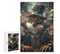 Puzzles pour Adolescents 1000 PCS Steampunk Penguin Animal Puzzles pour Adultes Jouets Anti-Stress pour S'amuser en Famille Interaction Parent-Enfant 1000 PCS