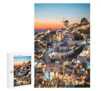 Puzzles pour Adolescents 1000 PCS Sunset in Oia Santorini Puzzles pour Adolescents Jeux Relaxants Assemblage De Motifs Cadeaux Uniques d'anniversaire Et De Noël 1000 PCS