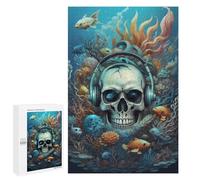 Puzzles pour Adolescents 1000 PCS Surreal Ocean Skull Music Puzzles pour Adultes Jeux Relaxants Décoration Murale Activités Amusantes À La Maison 1000 PCS