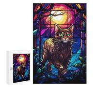 Puzzles pour Adolescents 1000 PCS The Anggora Cat Wild Night Puzzles pour Adultes - Jeu Manuel Anti-Stress - Cadeaux Uniques pour Anniversaire Et Noël 1000 PCS