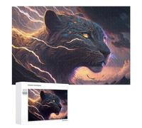 Puzzles pour Adolescents 1000 PCS Thundering Leopard Wild Power Unleashed -1 Puzzles pour Adolescents Jeux Relaxants Assemblage De Motifs Cadeaux Uniques d'anniversaire Et De Noël 1000 PCS