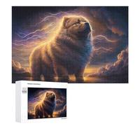 Puzzles pour Adolescents 1000 PCS Thunderous Chow Chow Majesty -3 Puzzles pour Adolescents, Jouets À Faire Soi-même, Activités Amusantes À La Maison pour Passer Le Temps, 1000 PCS
