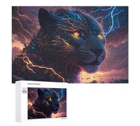 Puzzles pour Adolescents 1000 PCS Thunderous Jaguar Wild Power Unleashed Casse-têtes pour Adultes Jeu De Réflexion Assemblage De Motifs Interaction Parent-Enfant 1000 PCS