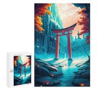 Puzzles pour Adolescents 1000 PCS Torii Gates Anime Japanese Puzzles pour Adolescents Jeux Relaxants Assemblage De Motifs Cadeaux Uniques d'anniversaire Et De Noël 1000 PCS