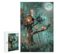 Puzzles pour Adolescents 1000 PCS Treehouse Dreams - Forest Magic at Night Puzzles pour Adultes - Jeu Manuel Anti-Stress - Cadeaux Uniques pour Anniversaire Et Noël 1000 PCS