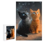Puzzles pour Adolescents 1000 PCS Two Cats in Space Puzzles pour Adolescents Améliorent La Mémoire Difficiles À Compléter Jeux Stimulants 1000 PCS