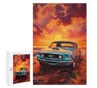Puzzles pour Adolescents 1000 PCS Vintage Muscle Car Sunset Puzzles pour Adolescents Améliorent La Mémoire Difficiles À Compléter Jeux Stimulants 1000 PCS