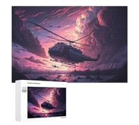 Puzzles pour Adolescents 1000 PCS War Zone Helicopter Puzzles pour Adolescents Jeux Relaxants Assemblage De Motifs Cadeaux Uniques d'anniversaire Et De Noël 1000 PCS