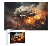 Puzzles pour Adolescents 1000 PCS Warplane Crash Explosion Puzzles pour Adolescents Jeux Relaxants Assemblage De Motifs Cadeaux Uniques d'anniversaire Et De Noël 1000 PCS