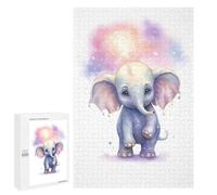 Puzzles pour Adolescents 1000 PCS Watercolor Baby Elephant Puzzles, Jeux Amusants, Assemblage De Motifs, Cadeaux Uniques d'anniversaire Et De Noël 1000 PCS