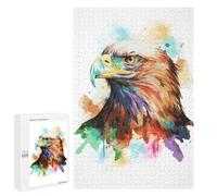 Puzzles pour Adolescents 1000 PCS Watercolor Bald Eagle Art Puzzles pour Adultes Jeux Relaxants, Amusants Et Humoristiques, Stimulants À Compléter 1000 PCS