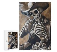 Puzzles pour Adolescents 1000 PCS Western Skeleton Smoking Puzzles pour Adultes Activités Familiales Interaction Parent-Enfant Jeu Au Design Élégant 1000 PCS