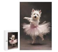 Puzzles pour Adolescents 1000 PCS Westie Dog Ballerina Casse-tête pour Adultes, Jeu De Réflexion Difficile, Original, Cadeau d'anniversaire 1000 PCS