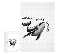 Puzzles pour Adolescents 1000 PCS Whale Hello There! Black and White Puzzles pour Adultes - Jeu Manuel Anti-Stress - Cadeaux Uniques pour Anniversaire Et Noël 1000 PCS