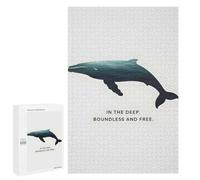 Puzzles pour Adolescents 1000 PCS Whale Silhouette with Ocean Puzzles pour Adultes, Jouets Anti-Stress, Activités Amusantes À Faire À La Maison, 1000 PCS