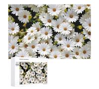 Puzzles pour Adolescents 1000 PCS White Daisy Flowers Background Puzzle Anti-Stress, Jouet Idéal pour Une Décoration Amusante À La Maison, 1000 PCS