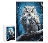 Puzzles pour Adolescents 1000 PCS White Owl and Snow Puzzles pour Adolescents Jeux Relaxants Assemblage De Motifs Cadeaux Uniques d'anniversaire Et De Noël 1000 PCS
