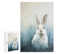 Puzzles pour Adolescents 1000 PCS White Rabbit in Blue Field Painting Puzzles pour Adolescents, Jouets Anti-Stress, Décoration Murale, Cadeaux d'anniversaire Et De Noël Uniques 1000 PCS