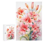 Puzzles pour Adolescents 1000 PCS Wild Lilies Flower Lily Puzzles pour Adultes Jeux De Société en Famille Améliorer La Mémoire Cadeaux d'anniversaire Uniques 1000 PCS