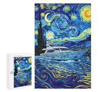 Puzzles pour Adolescents 1000 PCS Yacht Under Starry Night Sky Puzzles Jeux De Détente Décoration Parfaite Cadeaux Uniques d'anniversaire Et De Noël 1000 PCS