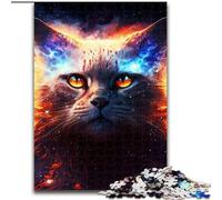 Puzzles pour Adolescents 1000 Peindre Le Visage d'un Chat en feu, entraîner Votre Cerveau et Vos Mains, Cadeaux d'anniversaire Uniques pour Les 14 Ans et Plus (Taille 50x75cm)