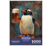 Puzzles pour Adolescents 1000 Penguin's Beer Moment Puzzles pour Adultes Jeu Manuel D'assemblage De Motifs Offre Spéciale pour Toute La Famille 70x50cm/1000pcs